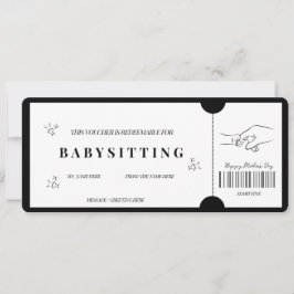 Invitation Voucher minimaliste Gras pour la garde d'enfants