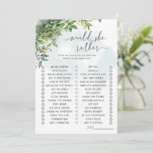 Voudrait-Elle Plutôt Baby shower Jeu