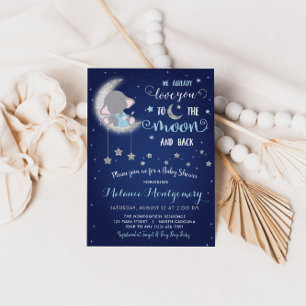 Invitation Vous aimez La Lune et le Baby shower arrière Invit