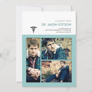 Invitation Vous avez été encadré Caduceus Médicale Graduation