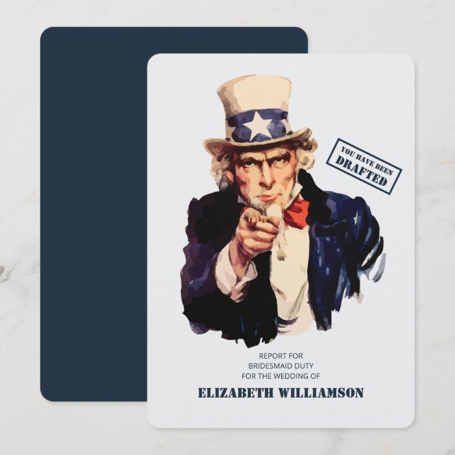 Invitation Vous Avez Été Rédigé ! Responsabilité de Bridesmai (Devant / Derrière)