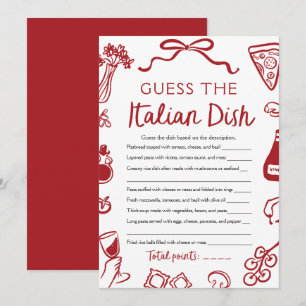 Invitation Vous Devinerez Le Jeu De La Fête des mariées Itali