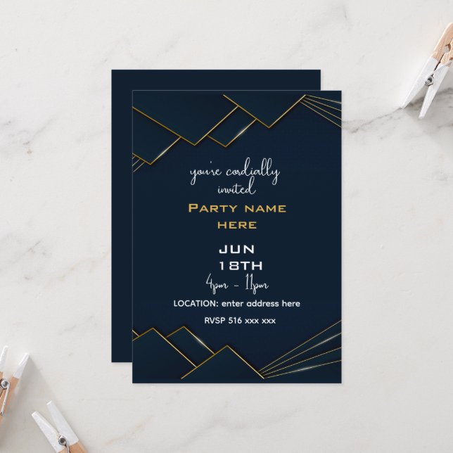 Invitation Vous êtes cordialement invités à personnaliser (Devant/Arrière en situation)