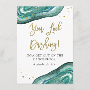 Invitation Vous êtes élégant   Géode de teal et Mariage en Or