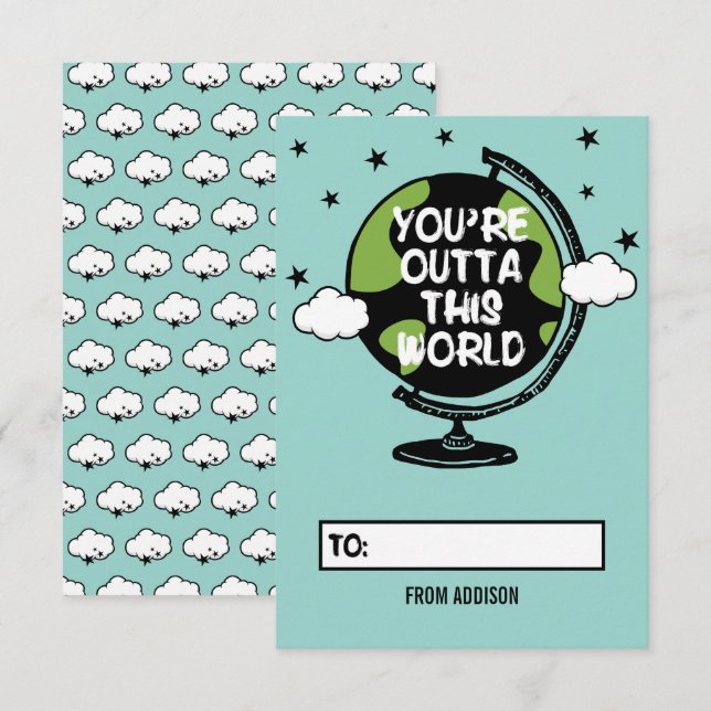 Invitation Vous êtes hors de cette World Classroom Valentine  (Devant / Derrière)