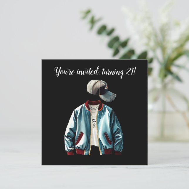 Invitation Vous êtes invité, 21 ans! (Debout devant)