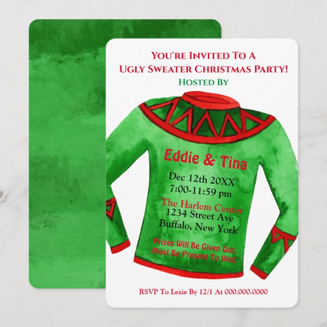 Invitation Vous êtes invité à une fête de Noël moche (Devant / Derrière)
