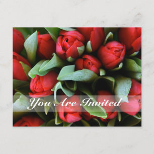 Invitation Vous êtes invité Bouquet de tulipes rouges Invitat