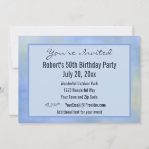 Invitation Vous êtes invité Décontracté Abstrait Blue Yellow 