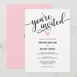 Invitation Vous êtes invité Mariage de rose noire blanche