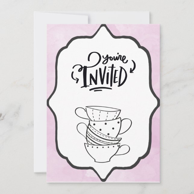 Invitation Vous êtes invité Tasses à Thé Grande impression (Devant)