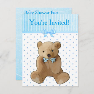 Invitation Vous êtes invité, Teddy Bear Baby Shower Invitatio