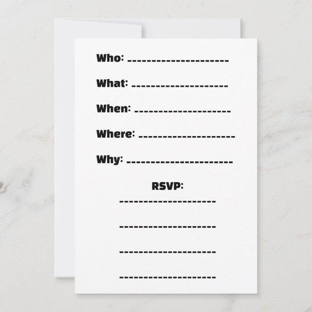 Invitation "Vous êtes Invité. Tu viens ou pas ?" (Dos)