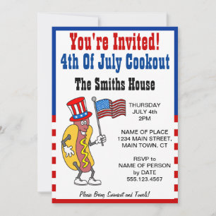 Invitation Vous êtes invités au pique-nique du 4 juillet Hot 