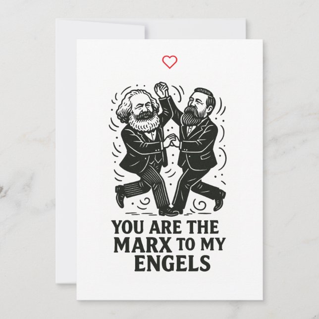 Invitation Vous êtes le Marx de ma Engels Valentine Card (Devant)