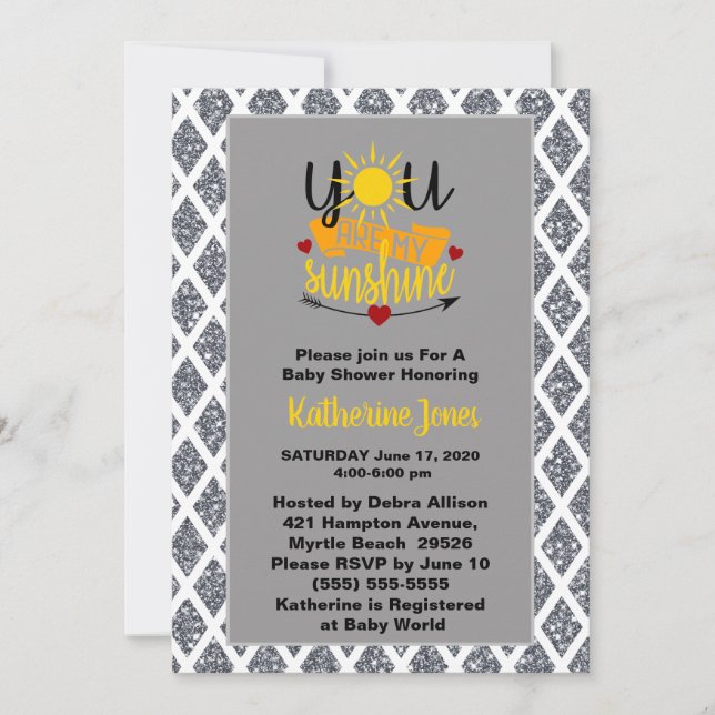 Invitation Vous Êtes Mon Baby shower Sunshine (Devant)