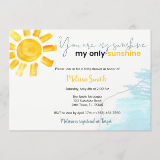 Invitation Vous Êtes Mon Baby shower Sunshine
