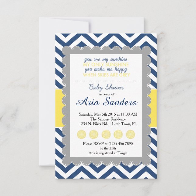 Invitation Vous Êtes Mon Baby shower Sunshine (Devant)