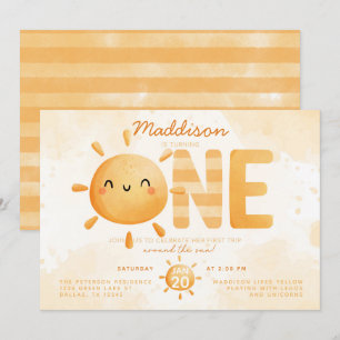 Invitation Vous êtes mon soleil tourner un 1er anniversaire f