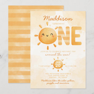 Invitation Vous êtes mon soleil tourner un 1er anniversaire f