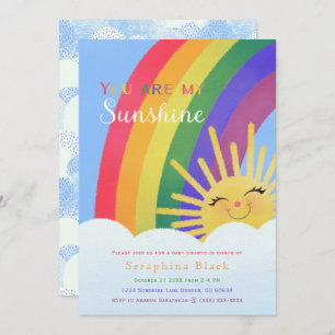 Invitation Vous Êtes Mon Sunshine Rainbow SprinkBaby shower I