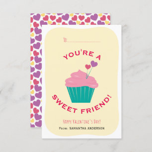 Invitation Vous êtes un ami doux Cupcake Classroom Valentine