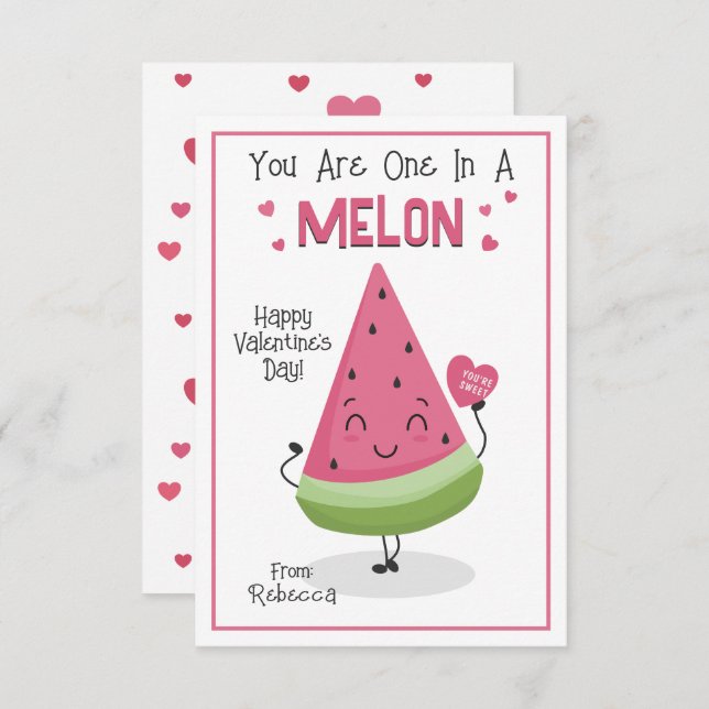 Invitation Vous êtes un dans un Melon Valentine's Classroom C (Devant / Derrière)