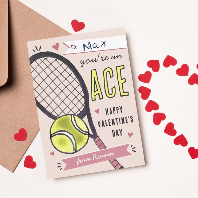 Invitation Vous êtes Une Ace Tennis Classroom Valentines Day  (Créateur téléchargé)