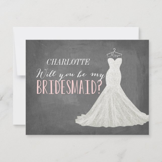 Invitation Vous serez ma demoiselle d'honneur de la (Devant)