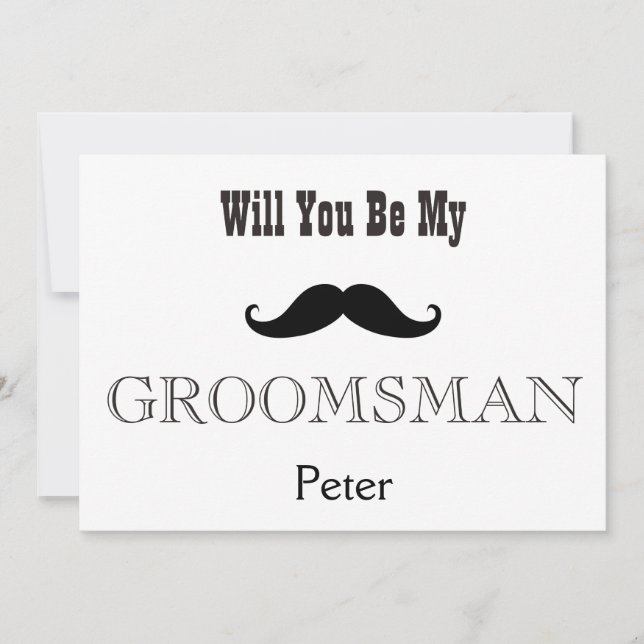 Invitation Vous serez ma moustache noire de Groomsman (Devant)