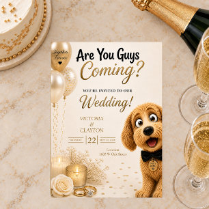 Invitation Vous Venez les Gars? Mariage Drôle de Chien