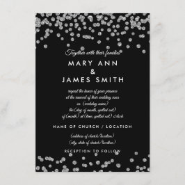 Invitation Vow Renewal Argent Faux Parties scintillant Confet