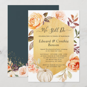 Invitation Vow Renewal Nous faisons toujours Automne Luxe Or