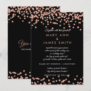 Invitation Vow Renewal Rose Gold Faux Parties scintillant Con