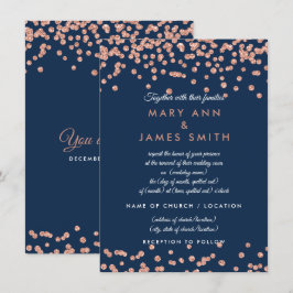 Invitation Vow Renewal Rose Gold Faux Parties scintillant Con