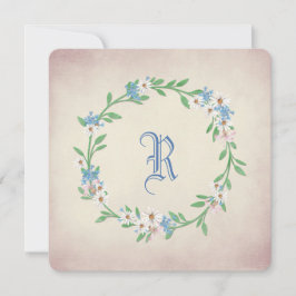 Invitation vow renouvellement aquarelle couronne avec marguer