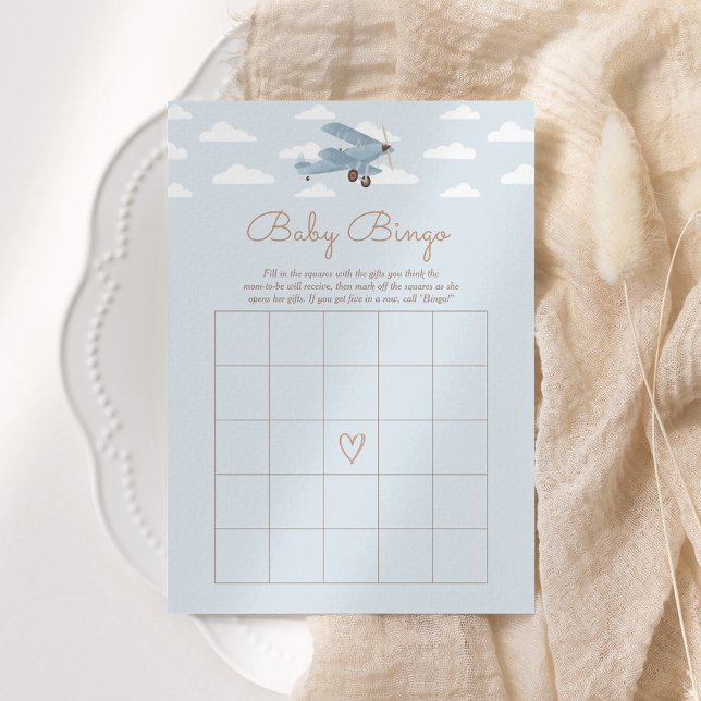Invitation Voyage avion Baby shower Jeu de Bingo (Créateur téléchargé)