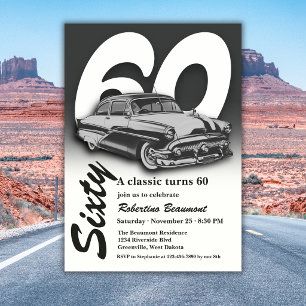 Invitation Voyage Classic Grey La Voiture Tourne 60 Ans