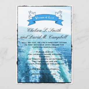 Invitation Voyage d'amour Bateau de croisière/Destination de 