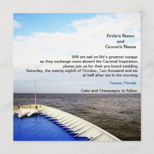 Invitation Voyage d'amour   Mariage sur un bateau de croisièr