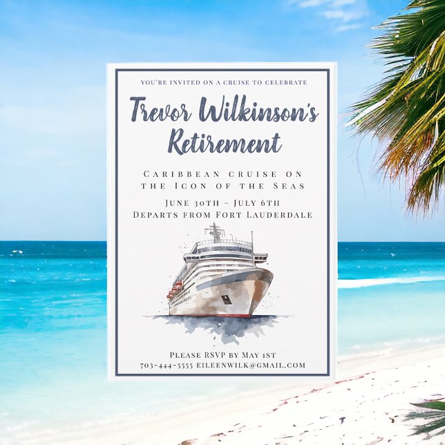 Invitation Voyage de croisière à la retraite vers les îles tr (Créateur téléchargé)