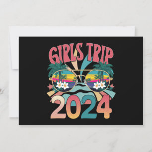 Invitation Voyage de filles Groovy 2024 Week-end Été Plage 