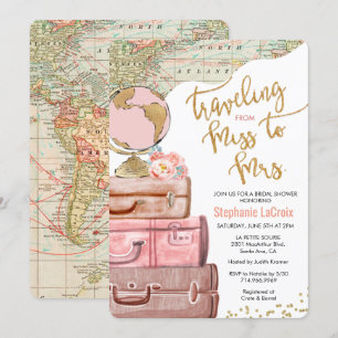 Invitation Voyage de Miss à Mrs Enterrement de Vie de Jeune F