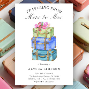 Invitation Voyage de Miss à Mrs Shower de mariage vintage