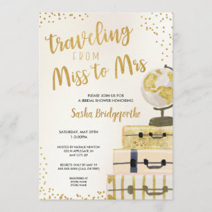 Invitation Voyage de Mlle à Mme douche nuptiale