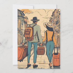 Invitation voyage destination mariage enregistrer la date