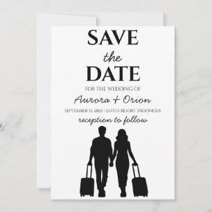Invitation voyage destination mariage enregistrer la date