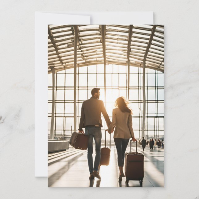 Invitation voyage destination mariage enregistrer la date (Devant)