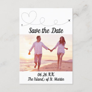 Invitation Voyage en avion - 3x5 Enregistrer la date Invitati