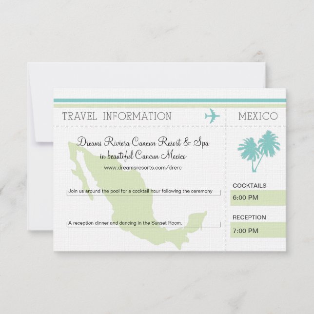 Invitation Voyage Information Embarquement Pass AU MEXIQUE (Devant)